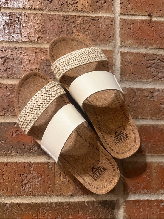 Reef Shoes - Reef Vintage White Double-Strap Slide Sandal